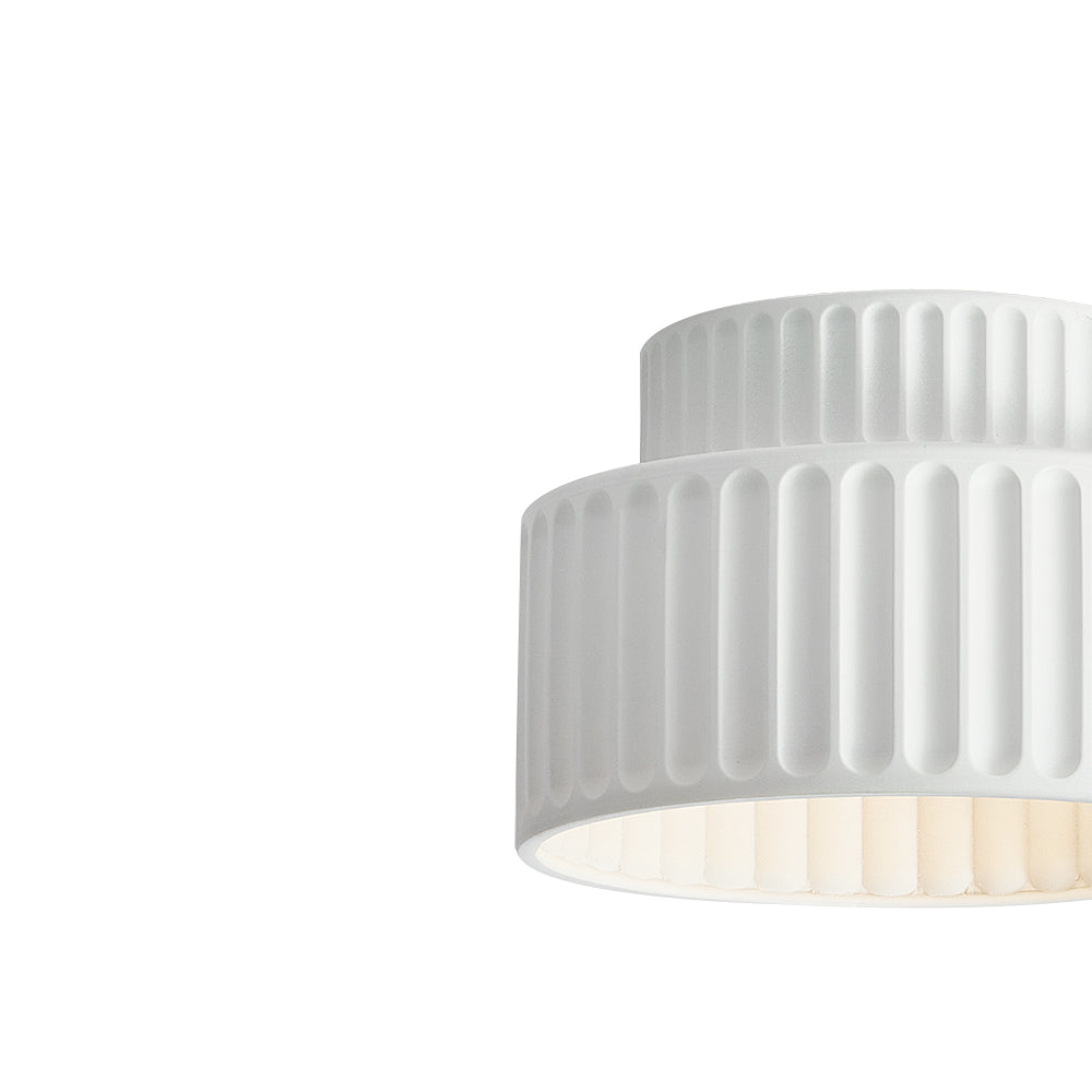 1-Light Cream Style Vintage Drum Semi Flush Mount