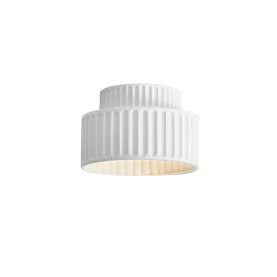 1-Light Cream Style Vintage Drum Semi Flush Mount