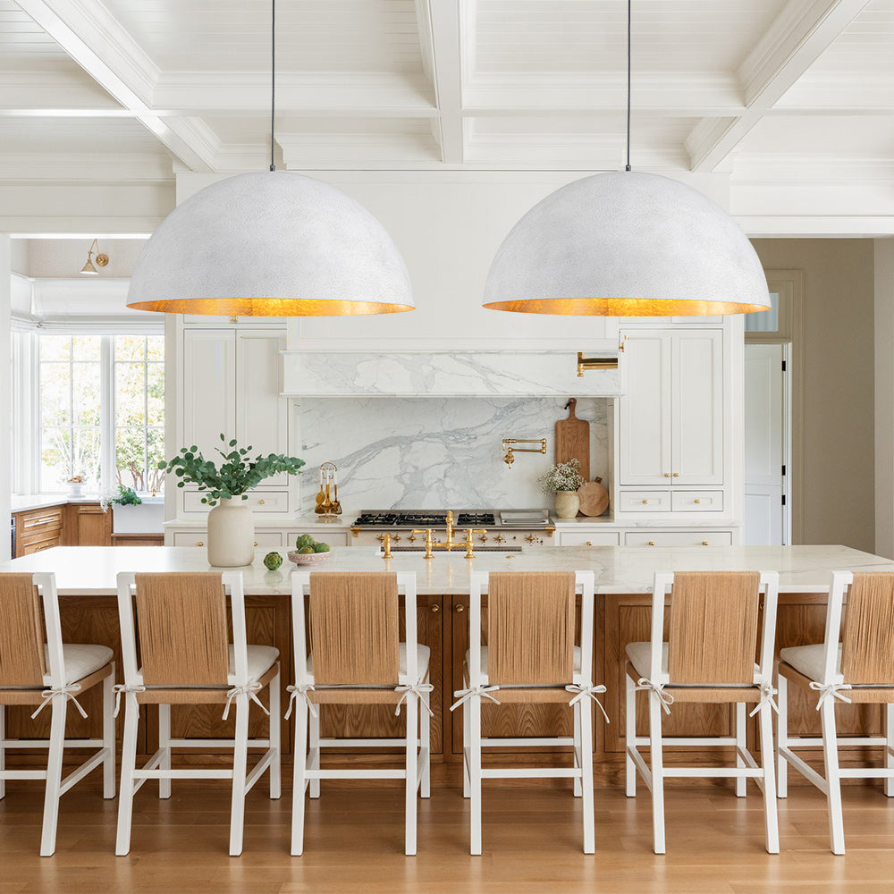 1-Light Industrial Oversized Metal Dome Pendant