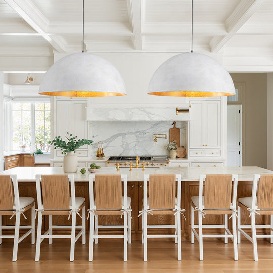 1-Light Industrial Oversized Metal Dome Pendant