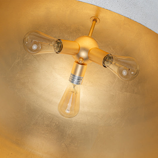 1-Light Industrial Oversized Metal Dome Pendant
