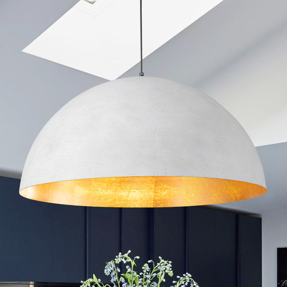 1-Light Industrial Oversized Metal Dome Pendant