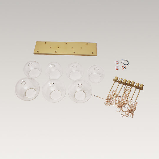 7-Light Glass Globe Modern Cluster Pendant Lights