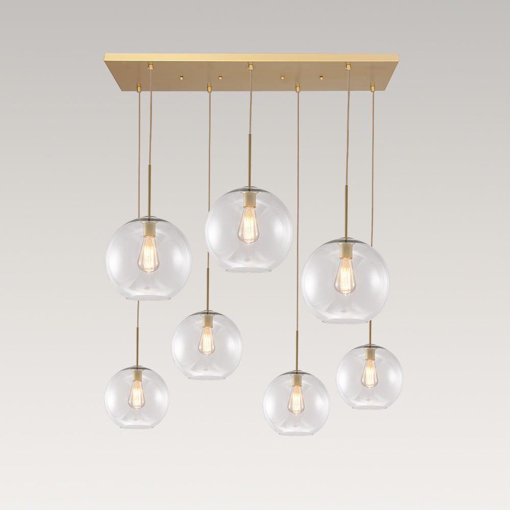7-Light Glass Globe Modern Cluster Pendant Lights