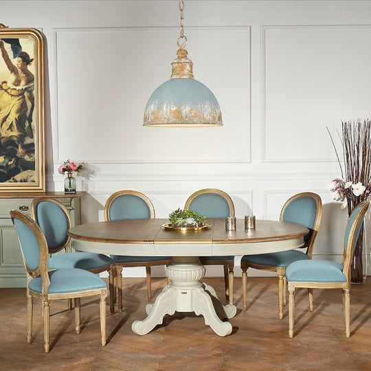 Arts And Crafts Vintage 1-Light Handmade Paint Single Dome Pendant