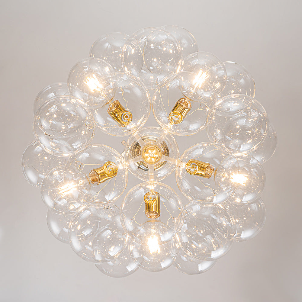 Contemporary Clear Glass Bubble Chandelier