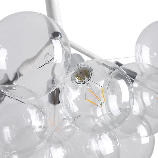 Contemporary Clear Glass Bubble Chandelier