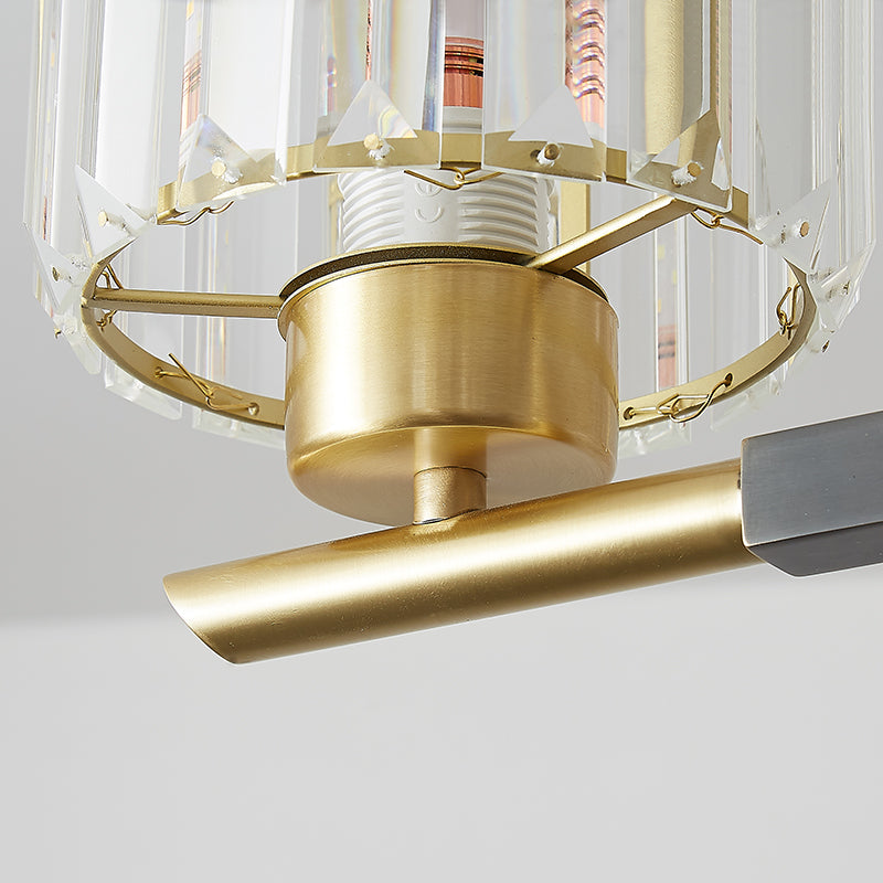 Mid-Century 1-Light Shaded Single Glass Crystal Wall Sconce