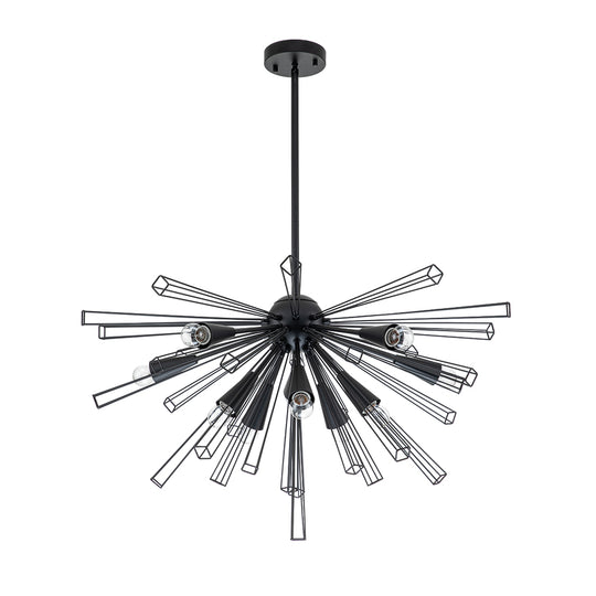 Mid-Century Modern 10-Light Sunburst Sputnik Chandelier