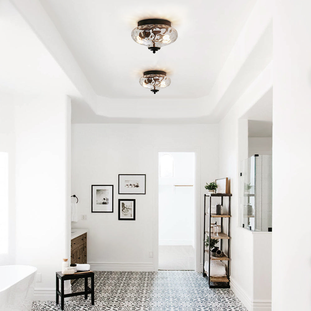 Modern Farmhouse 2-Light Water Glass Flush Mount