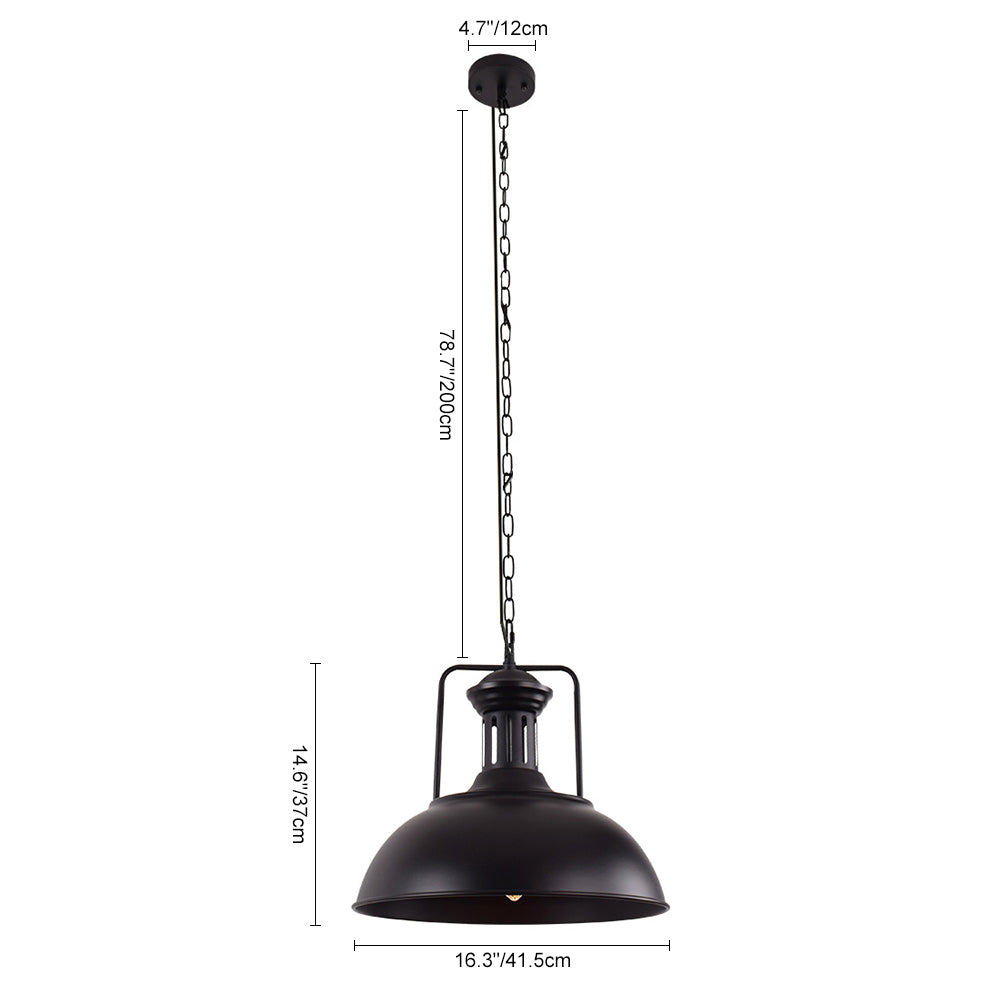 Modern Industrial Single Dome Pendant Light