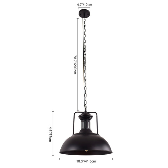 Modern Industrial Single Dome Pendant Light