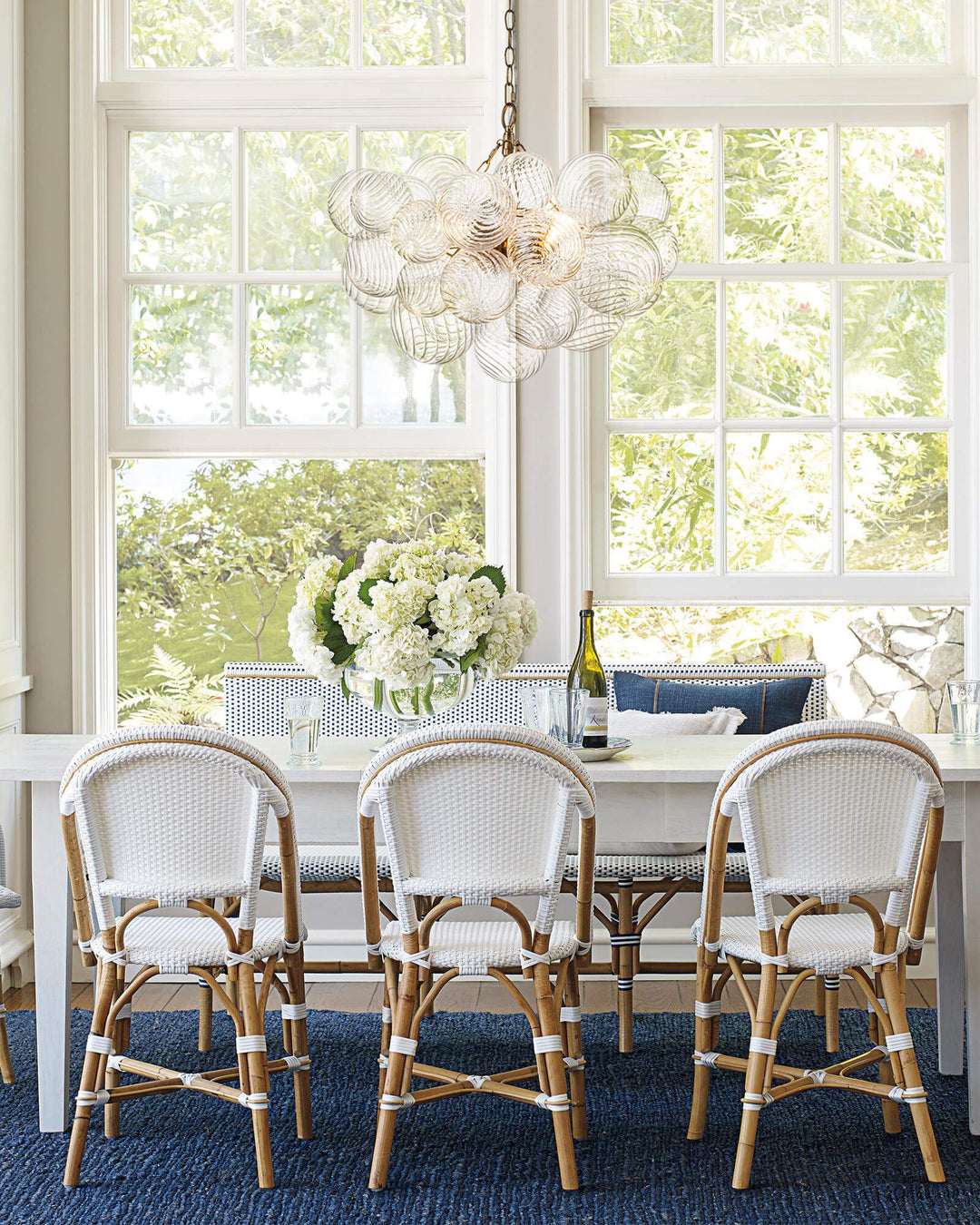 Contemporary Clear Ribbed Bubble Chandelier