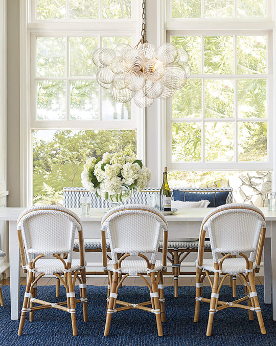 Contemporary Clear Ribbed Bubble Chandelier