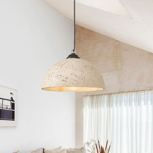 Pendantlightie-Wabi Sabi 1-Light Resin Dome Pendant For Kitchen Island-Pendants-Yellowlish White-