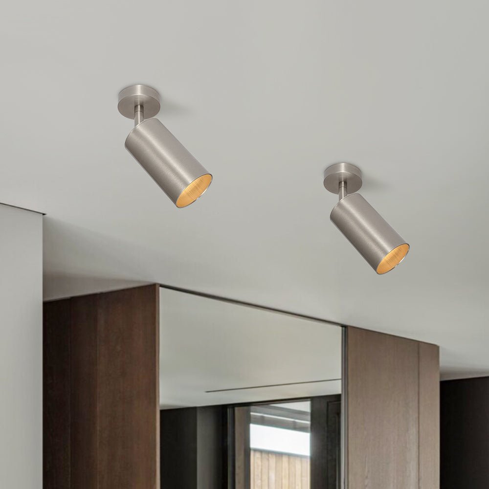 Pendantlightie - 1 - Light 350 Degrees Rotable Track Adjustable Spot Light - Semi Flush Mount - Nickel -