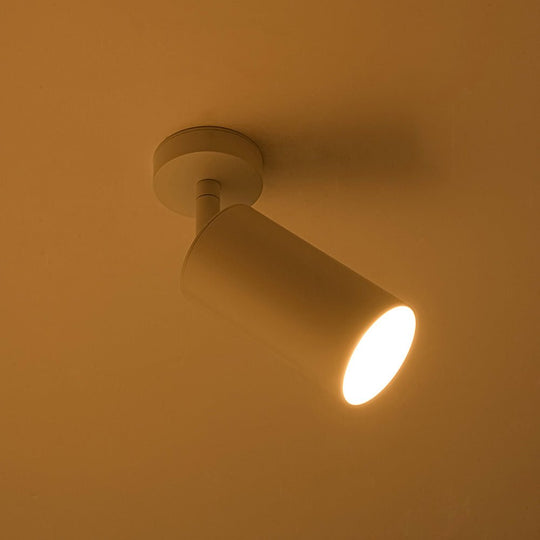 Pendantlightie - 1 - Light 350 Degrees Rotable Track Adjustable Spot Light - Semi Flush Mount - White -