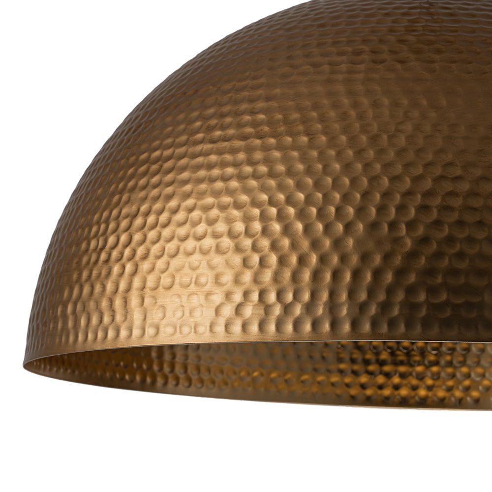 Pendantlightie-1-Light Industrial Hammered Metal Dome Pendant Light-Pendants-Gold-15.7 in (40 cm)