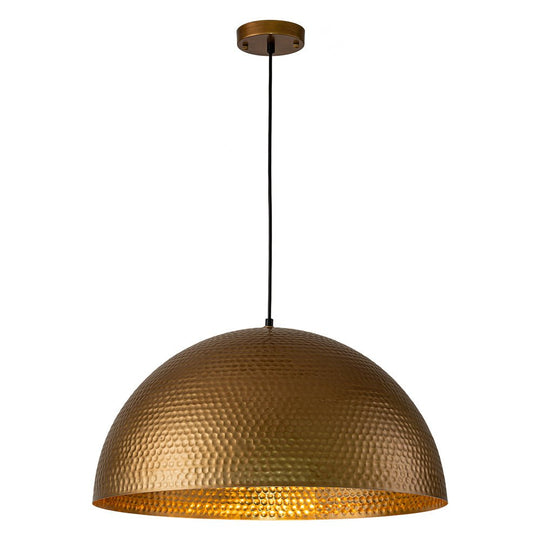 Pendantlightie-1-Light Industrial Hammered Metal Dome Pendant Light-Pendants-Gold-15.7 in (40 cm)