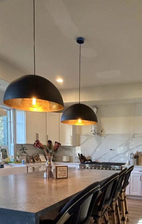 1-Light Industrial Oversized Metal Dome Pendant