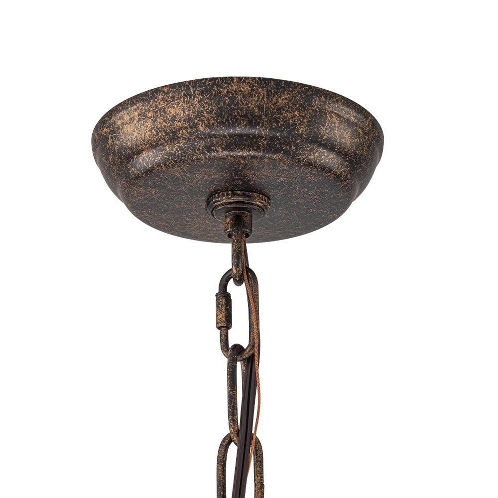 Pendantlightie - 4 - Light Vintage Crystal Drum Shade Chandelier - Chandeliers - Antique Bronze -