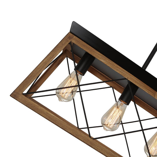 Pendantlightie - 5 - Light Rectangular Linear Kitchen Island Chandelier - Chandeliers - White -