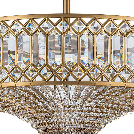 Pendantlightie - 6 - Light Glam Drum Semi Flush Mount With Crystal For Aisle Porch - Semi Flush Mount - Black -