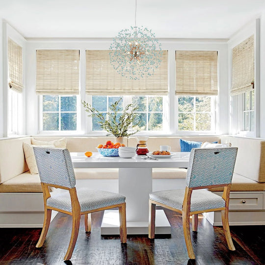 Pendantlightie - 9 - Light Blue Dandelion Firework Chandelier - Chandeliers - Chrome -
