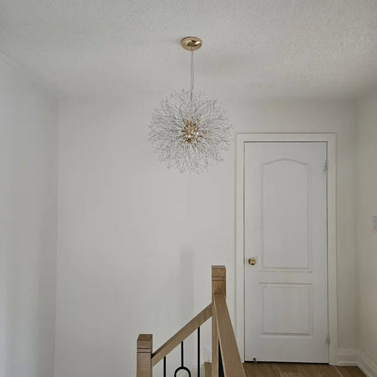 Pendantlightie - 9 - Light Firework Crystal Modern Unique Sputnik Light - Chandeliers - Gold -