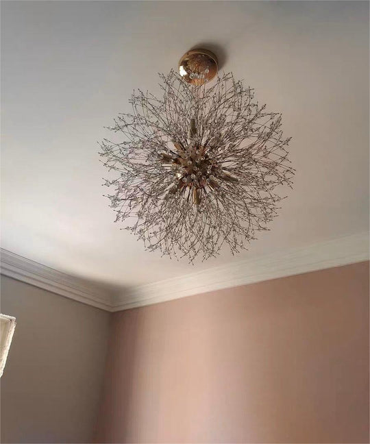 Pendantlightie - 9 - Light Firework Crystal Modern Unique Sputnik Light - Chandeliers - Gold -