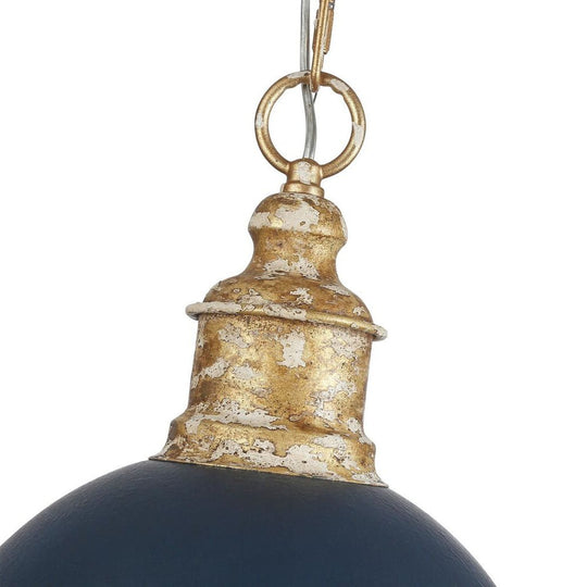 Pendantlightie - Arts And Crafts Vintage 1 - Light Handmade Paint Single Dome Pendant - Pendants - Blue -