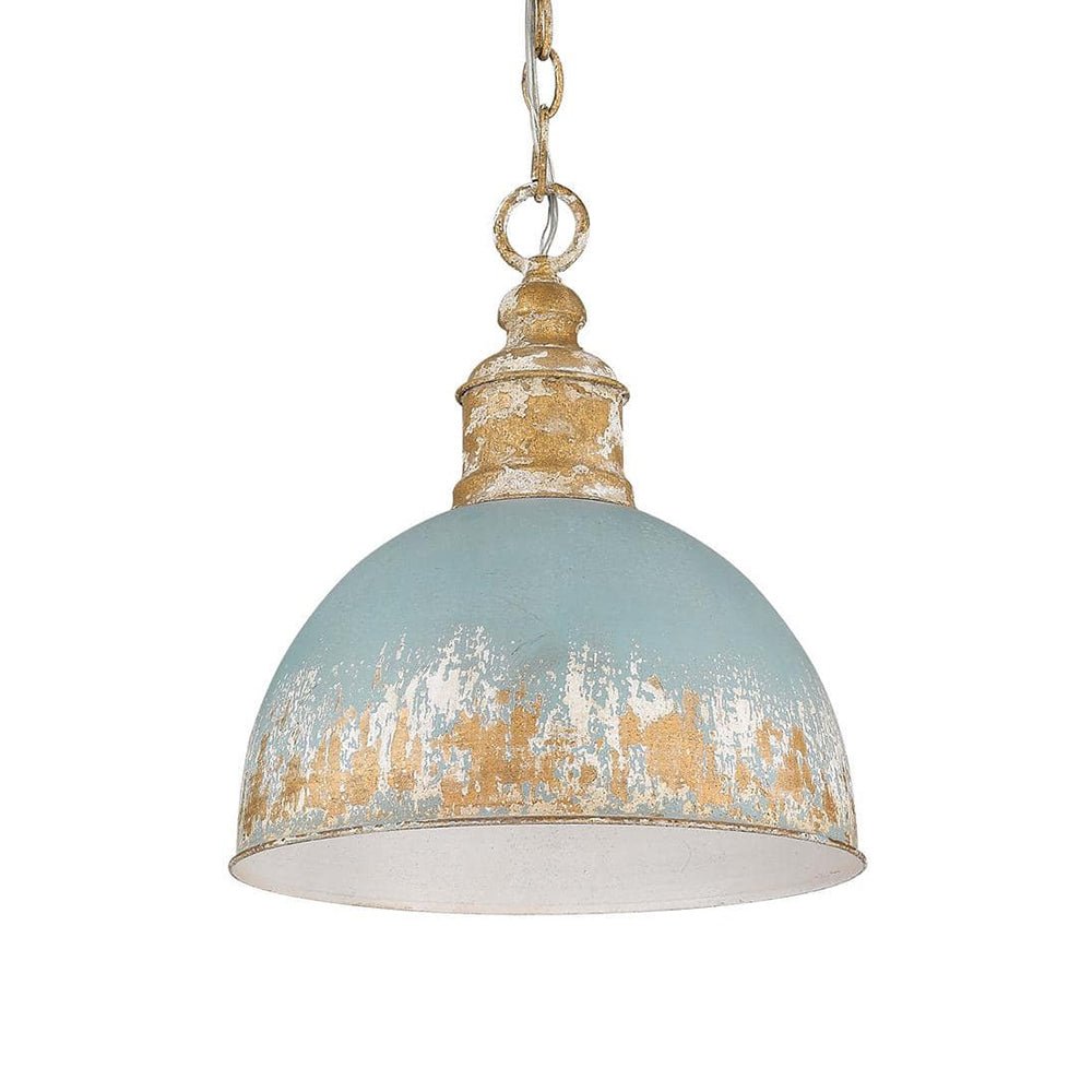 Pendantlightie - Arts And Crafts Vintage 1 - Light Handmade Paint Single Dome Pendant - Pendants - Blue -