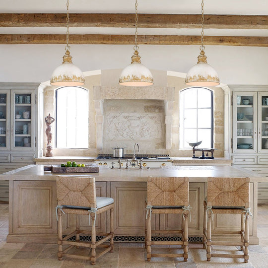 Pendantlightie - Arts And Crafts Vintage 1 - Light Handmade Paint Single Dome Pendant - Pendants - White -