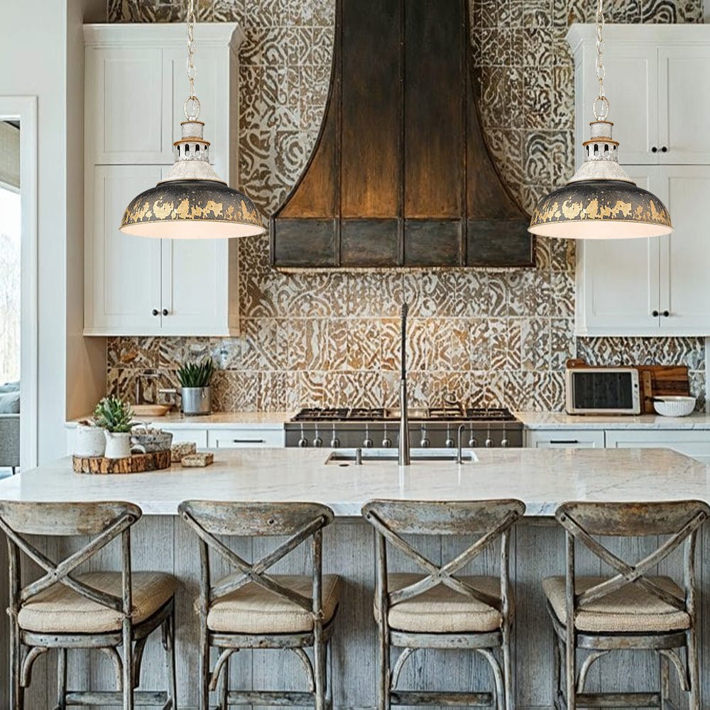 Pendantlightie - Arts And Crafts Wide Edge 1 - Light Handmade Paint Single Dome Pendant - Pendants - Black -