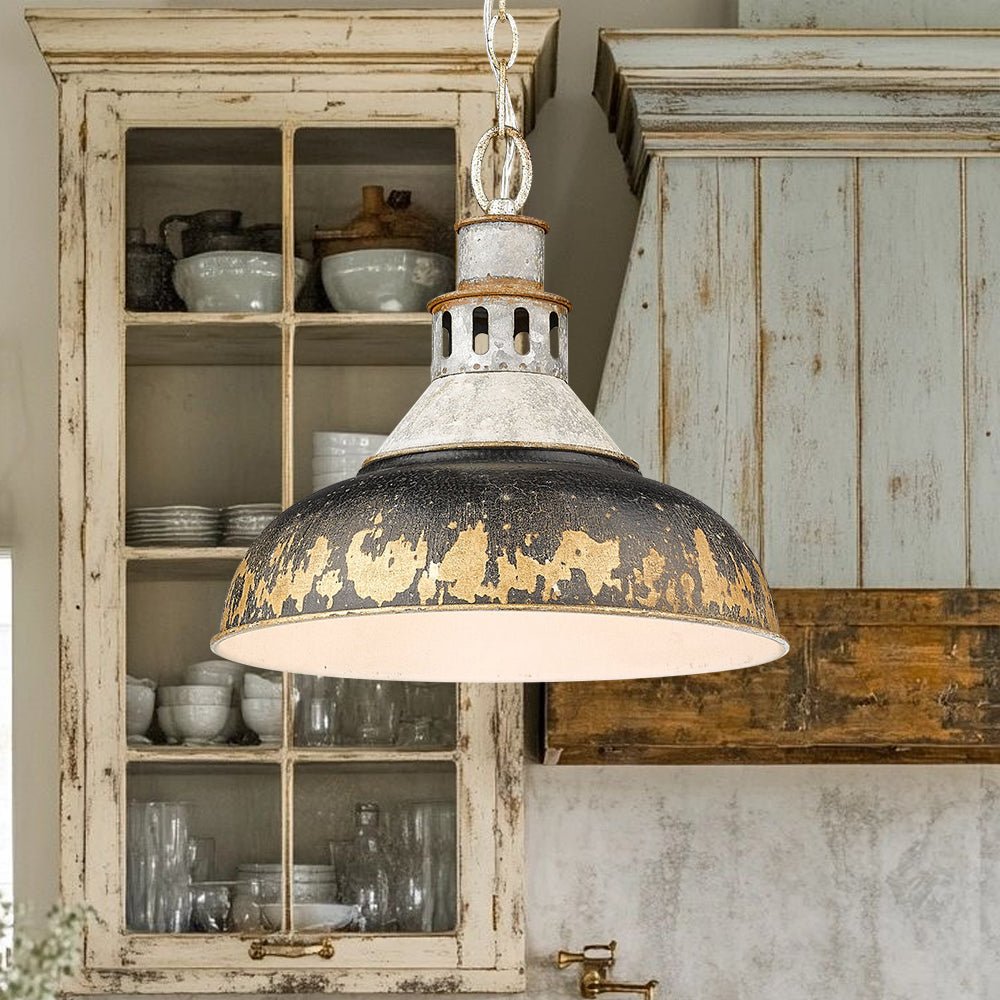 Pendantlightie - Arts And Crafts Wide Edge 1 - Light Handmade Paint Single Dome Pendant - Pendants - White -