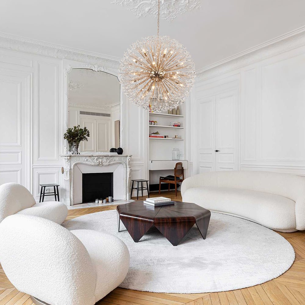 Pendantlightie - Blossom 20 - Light Large Floral Crystal Globe Dandelion Chandelier - Chandeliers - Chrome -