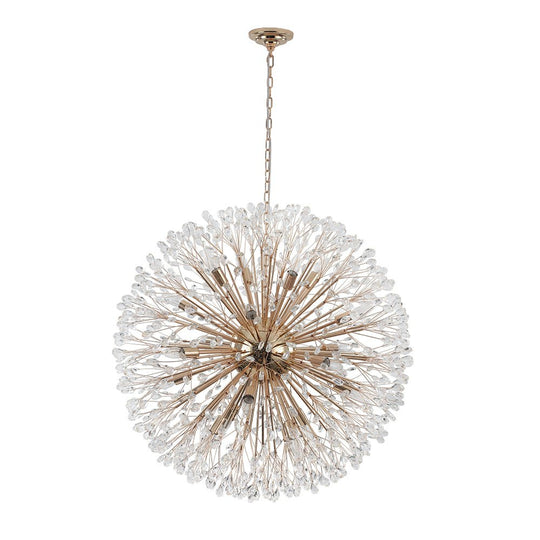Pendantlightie - Blossom 20 - Light Large Floral Crystal Globe Dandelion Chandelier - Chandeliers - Chrome -