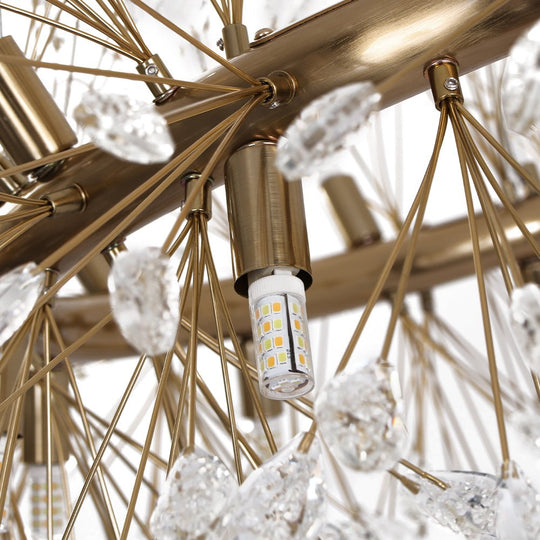 Pendantlightie - Blossom 20 - Light Large Floral Crystal Round Dandelion Chandelier - Chandeliers - Chrome -