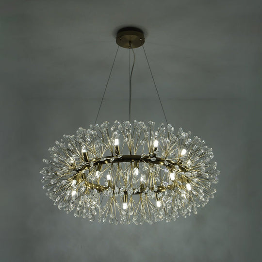 Pendantlightie - Blossom 20 - Light Large Floral Crystal Round Dandelion Chandelier - Chandeliers - Chrome -