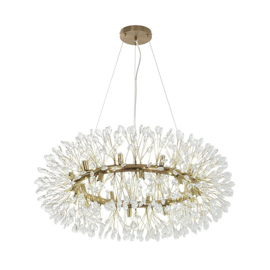 Pendantlightie - Blossom 20 - Light Large Floral Crystal Round Dandelion Chandelier - Chandeliers - Chrome -