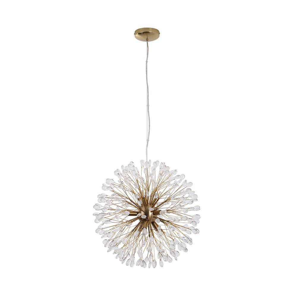 Pendantlightie - Blossom 9 - Light Floral Firework Crystal Dandelion Round Chandelier - Chandeliers - Chrome -