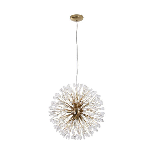 Pendantlightie - Blossom 9 - Light Floral Firework Crystal Dandelion Round Chandelier - Chandeliers - Chrome -