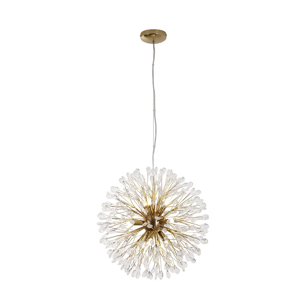Pendantlightie - Blossom 9 - Light Floral Firework Crystal Dandelion Round Chandelier - Chandeliers - Chrome -