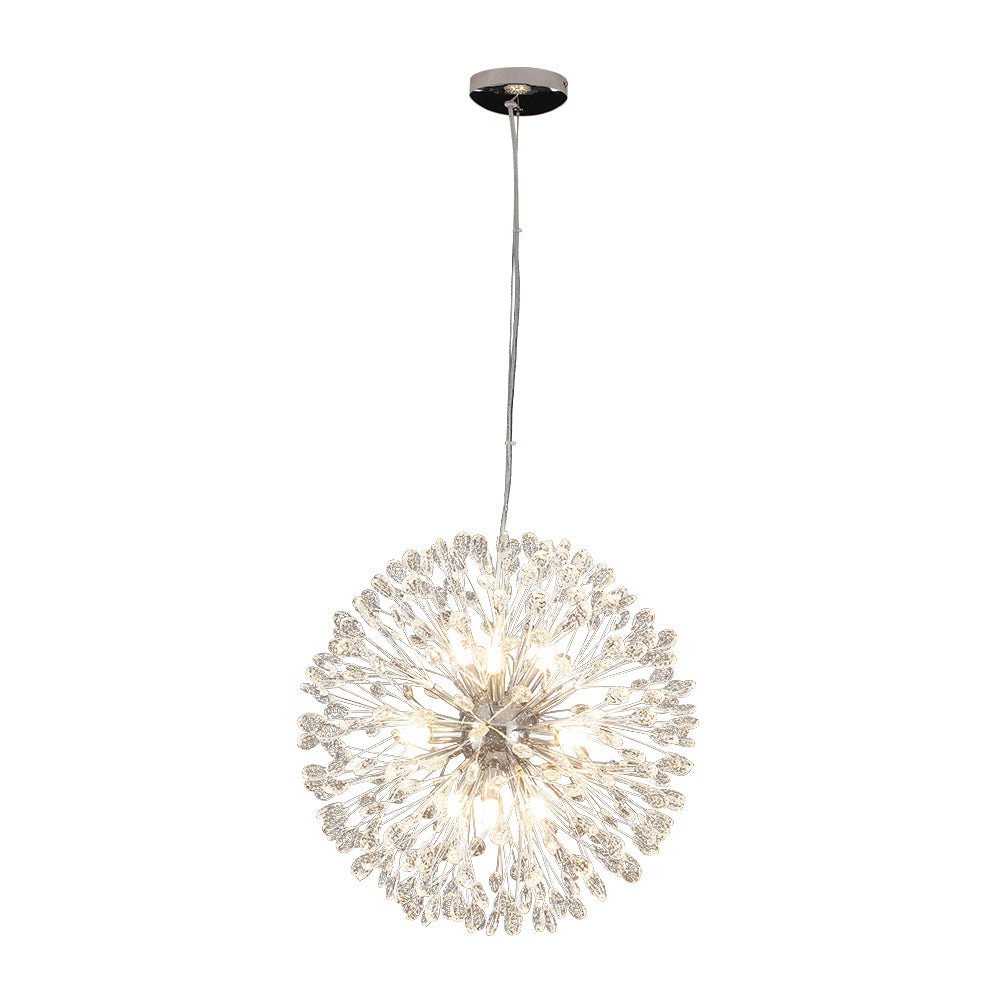Pendantlightie - Blossom 9 - Light Floral Firework Crystal Dandelion Round Chandelier - Chandeliers - Chrome -
