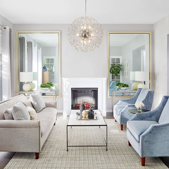 Pendantlightie - Blossom 9 - Light Floral Firework Crystal Dandelion Round Chandelier - Chandeliers - Chrome -