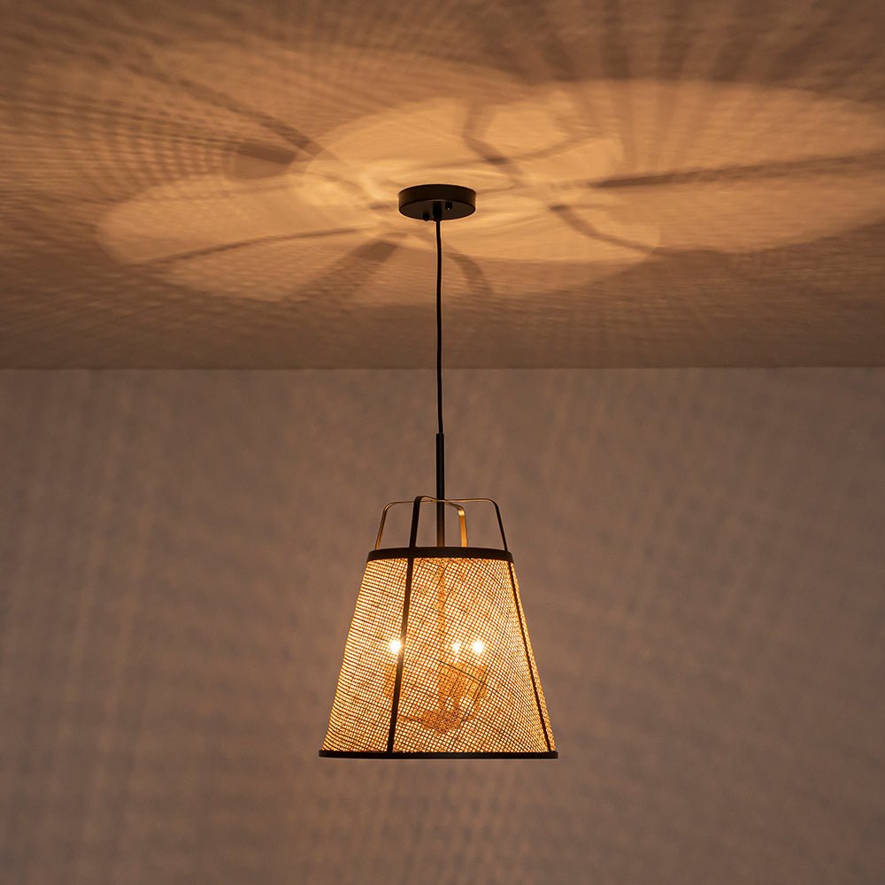 Pendantlightie - Boho 3 - Light Conical Hollowed Rattan Hand Woven Tapered Pendant - Pendants - Medium -