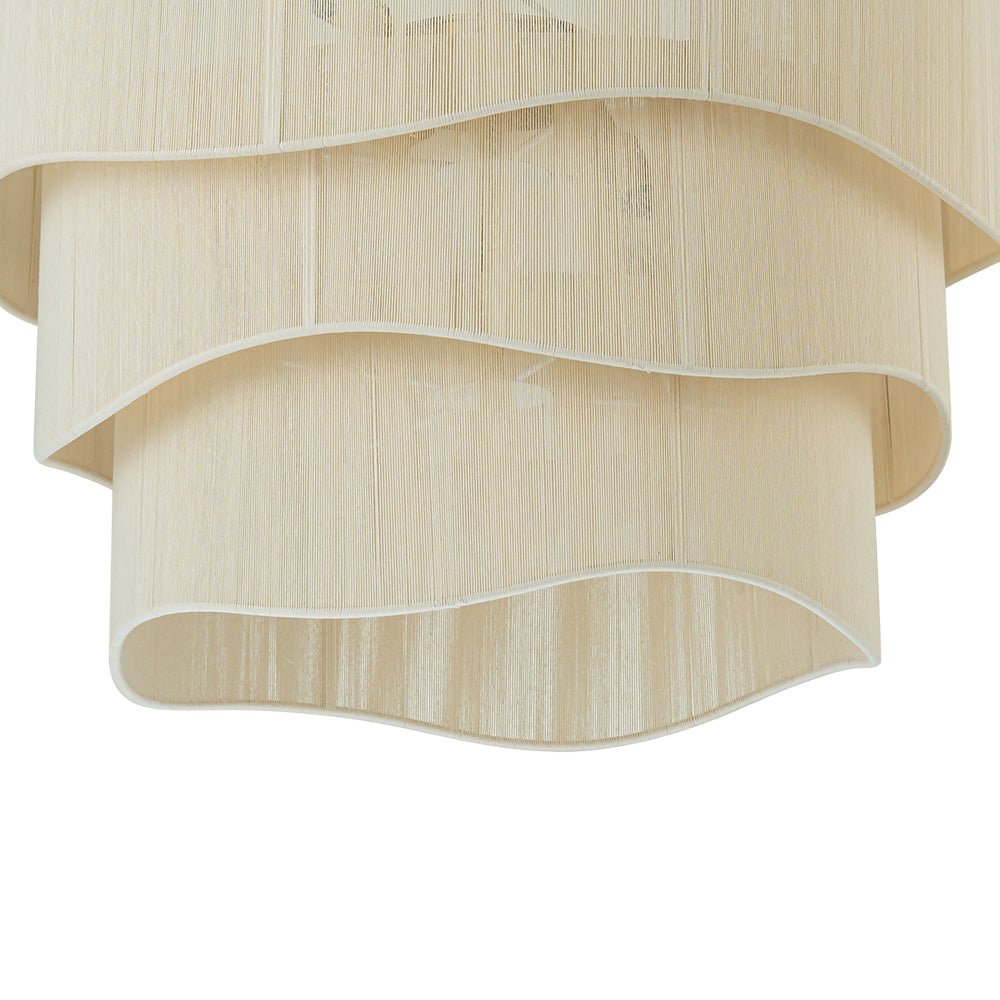 Pendantlightie - Boho 6 - Light Rope Tiered Drum Woven Chandelier - Chandeliers - Beige -