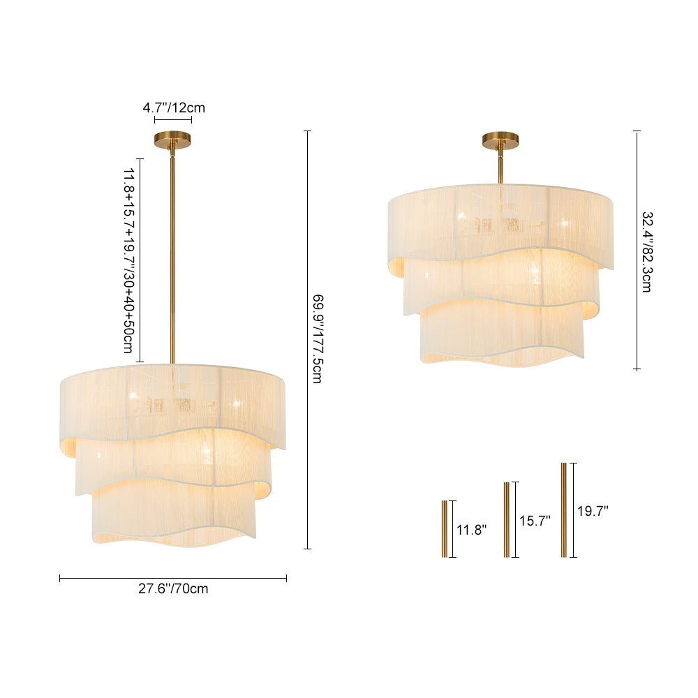 Pendantlightie - Boho 6 - Light Rope Tiered Drum Woven Chandelier - Chandeliers - Beige -
