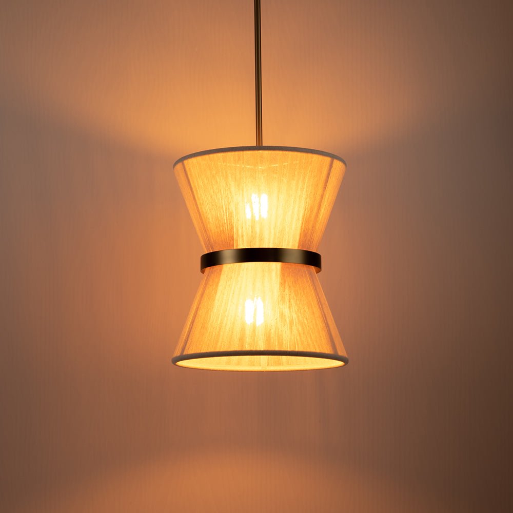 Pendantlightie-Boho Ivory Rope Drum Pendant Light-Pendants-2Lt-