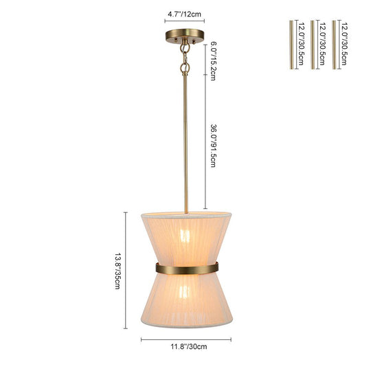 Pendantlightie-Boho Ivory Rope Drum Pendant Light-Pendants-2Lt-